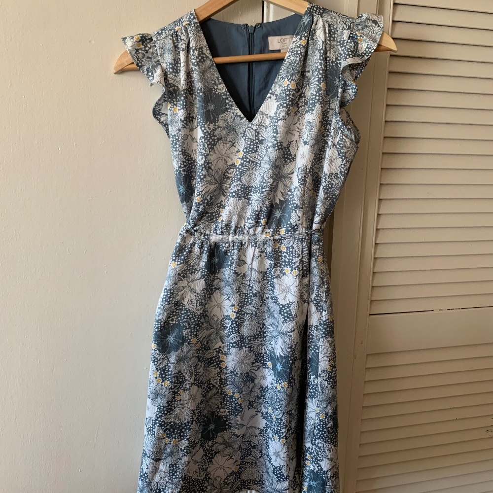 Loft blue printed dress